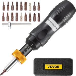 Torque Screwdriver, 1/4" Drive Screwdriver Torque Wrench, Torque Screwdriver Electrician 10-50 In/Lbs, Torque Range Accurate To ±5%, 5 In-Lb Increment Torque Screwdriver With Bits & Case | Torque Wrenches Torque Wrenches Torque Wrenches