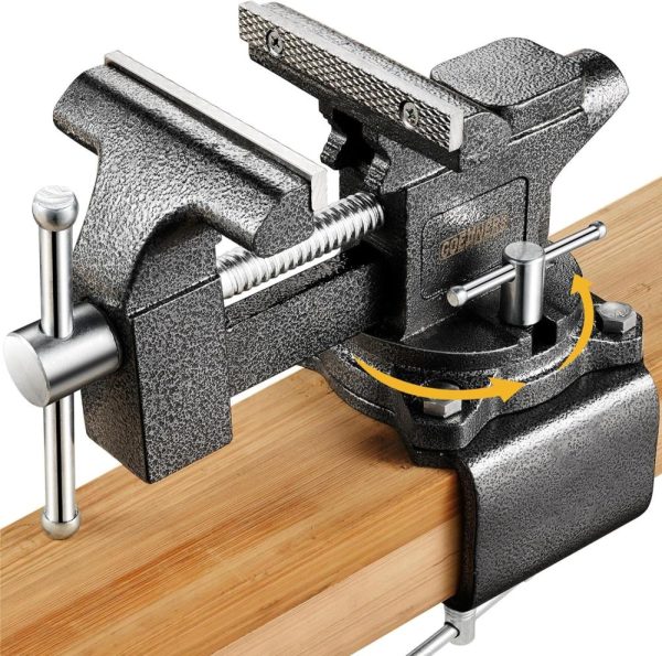 Updated 2-In-1 Bench Vise Or Table Vise 4.5 Inch, Clamp Vice For Workbench Constructed With Cast Steel, Heavy Duty Workbench Vise Swivel For Woodworking | Vises Vises Vises