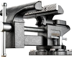 [Upgraded] Bench Vise 6" – Table Vice For Workbench, Utility Vise With Heavy Duty Cast Iron, Multi-Jaw, 270 Degree Swivel Base, Larger Anvil, Easy Adjustment For Woodworking, Workshop Diy Uses | Vises Vises Vises