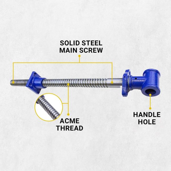 Vises Y18Ss Vise Screw | 18 Inch Diy Vise Tool | Solid Steel Main Screw With A Cast Iron Body Construction, Blue Metallic | Vises Vises Vises