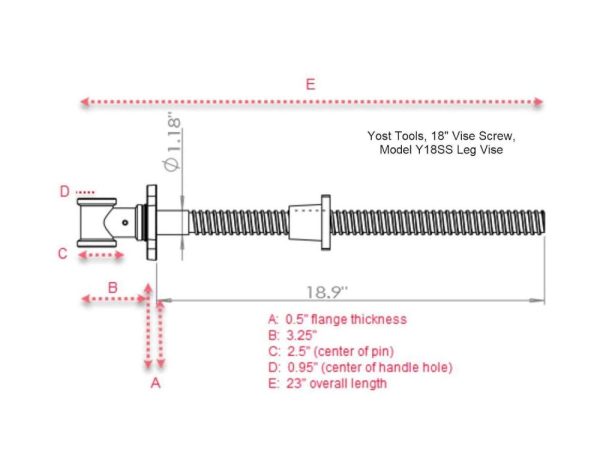 Vises Y18Ss Vise Screw | 18 Inch Diy Vise Tool | Solid Steel Main Screw With A Cast Iron Body Construction, Blue Metallic | Vises Vises Vises