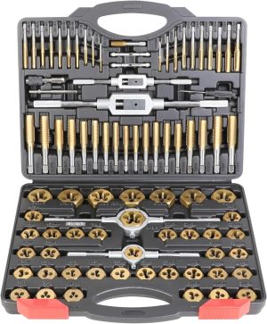 Wynnsky Die And Tap Set In Sae And Metric, Hex Threading Dies For External Threads, Thread Tap For Internal Threads, Thread Wrench, Thread Pitch Gauge, 86 Pieces Gauge Kit For Diy Tapered | Tap & Die Sets Tap & Die Sets Tap & Die Sets