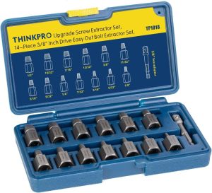 14Pcs Screw Extractor Set, Easy Out Bolt Extractor Kit With 3/8" Inch Drive Hex-Head, Multi-Spline Rounded Bolt Remover Tool For Removing Damaged Studs, Bolts, Screws | Tap Extractors Tap Extractors Tap Extractors