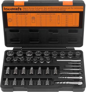 36Pcs Bolt Extractor Set And Spiral Screw Extractors, 2-In-1 Multi-Spline Screw Extractors, Stripped Screw Remover For Damaged, Frozen, Studs, Rusted, Rounded-Off Bolts, Nuts & Screws | Tap Extractors Tap Extractors Tap Extractors