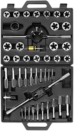 Ptstel 45 Pcs Tap And Die Set For Cutting External And Internal Threads, Essential Threading Tap And Die Kit With Adjustable Handles, Accessories And Case (45Pcs Metric) | Tap & Die Sets Tap & Die Sets Tap & Die Sets