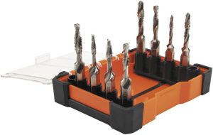 32217 Drill Tap Tool Kit, 8-Piece, For Aluminum-Brass-Copper-Plastic-Mild Steel, Quick Connect Power Tools Compatible | Tap & Die Sets Tap & Die Sets Tap & Die Sets