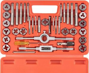 Sae Tap And Die Set Standard | #4, 6, 8, 10, 12, 1/4, 5/16, 3/8, 7/16, 1/2" Tap Set And Die Set | Thread Repair Kits For Threading And Rethreading Internal And External Threads | Threading Dies Tap & Die Sets Tap & Die Sets