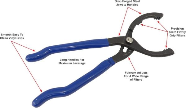 00702 12" Adjustable Slip-Joint Oil Filter Plier, 5 ½" Maximum Opening, Drop Forged Wrench | Slip-Joint Pliers Pliers Slip-Joint Pliers