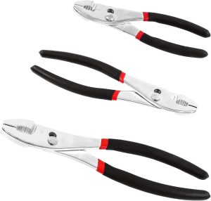 3Pcs 6" 8" 10" Slip-Joint Pliers Set, Heavy Duty Chrome Vanadium Steel Body With Rubber Grip Handle For Aviation Automotive Industrial | Slip-Joint Pliers Pliers Slip-Joint Pliers