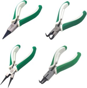 4 Pcs Mini Snap Ring Pliers Set Heavy Duty External/Internal Circlip Pliers With Straight/Bent Jaw For Ring Remover Retaining | Snap-Ring Pliers Pliers Snap-Ring Pliers