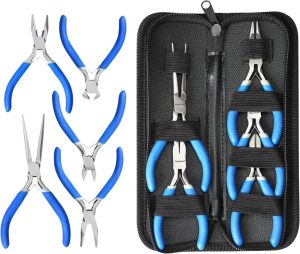 5 Pieces Mini Pliers, Long Lasting Tool Set Cable Cutters, Long Needle Nose, Long Nose, Nipper Bent Nose, End Cutting, Diagonal Cutting, Precision Pliers Set | Plier Sets Needle-Nose Pliers Needle-Nose Pliers